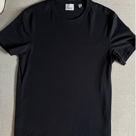 100% Authentic Burberry logo-embroidered cotton T-shirt - Picture 1 of 5
